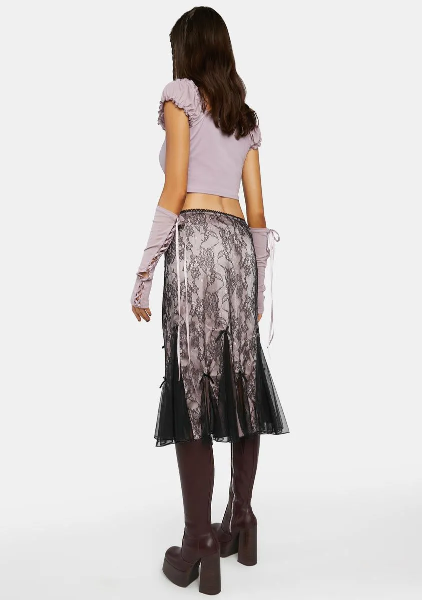 Blush Dark Paradise Lace Midi Skirt