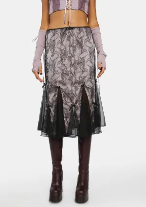 Blush Dark Paradise Lace Midi Skirt