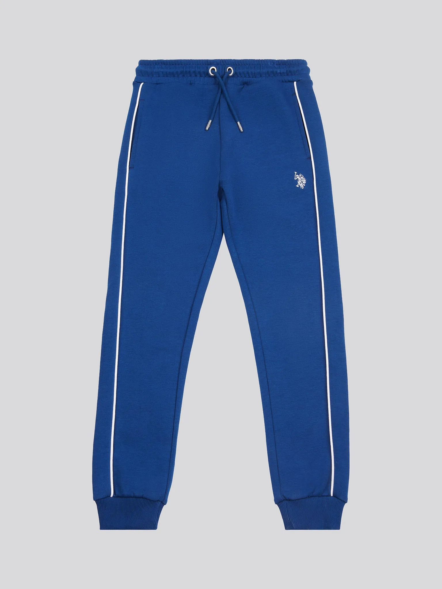 Boys Piped Joggers in Navy Peony