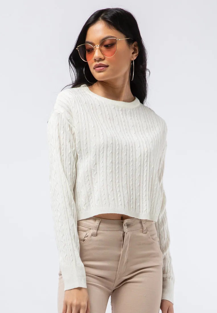 Cable Knit Long Sleeve Sweater