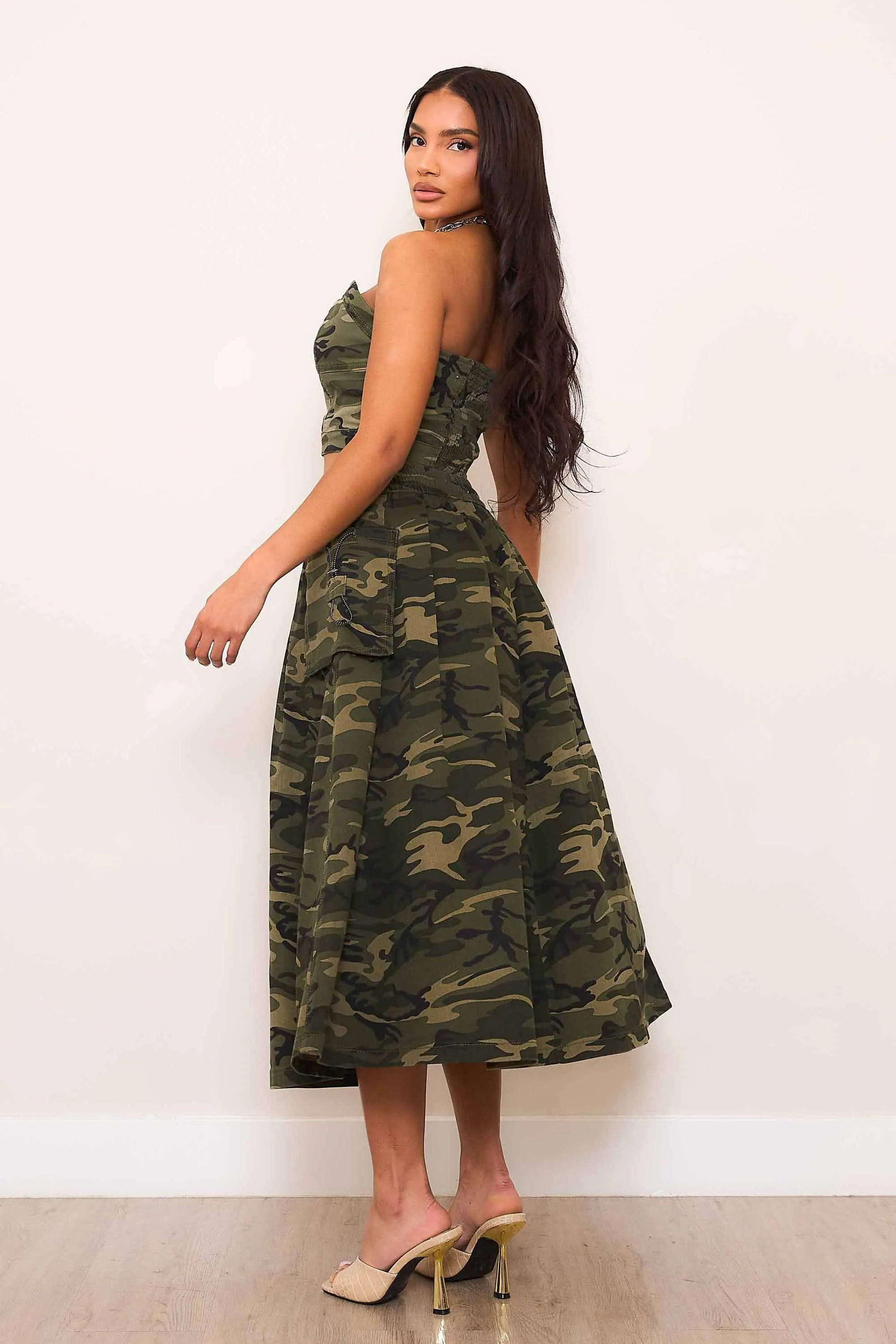 Camo Midi Skirt
