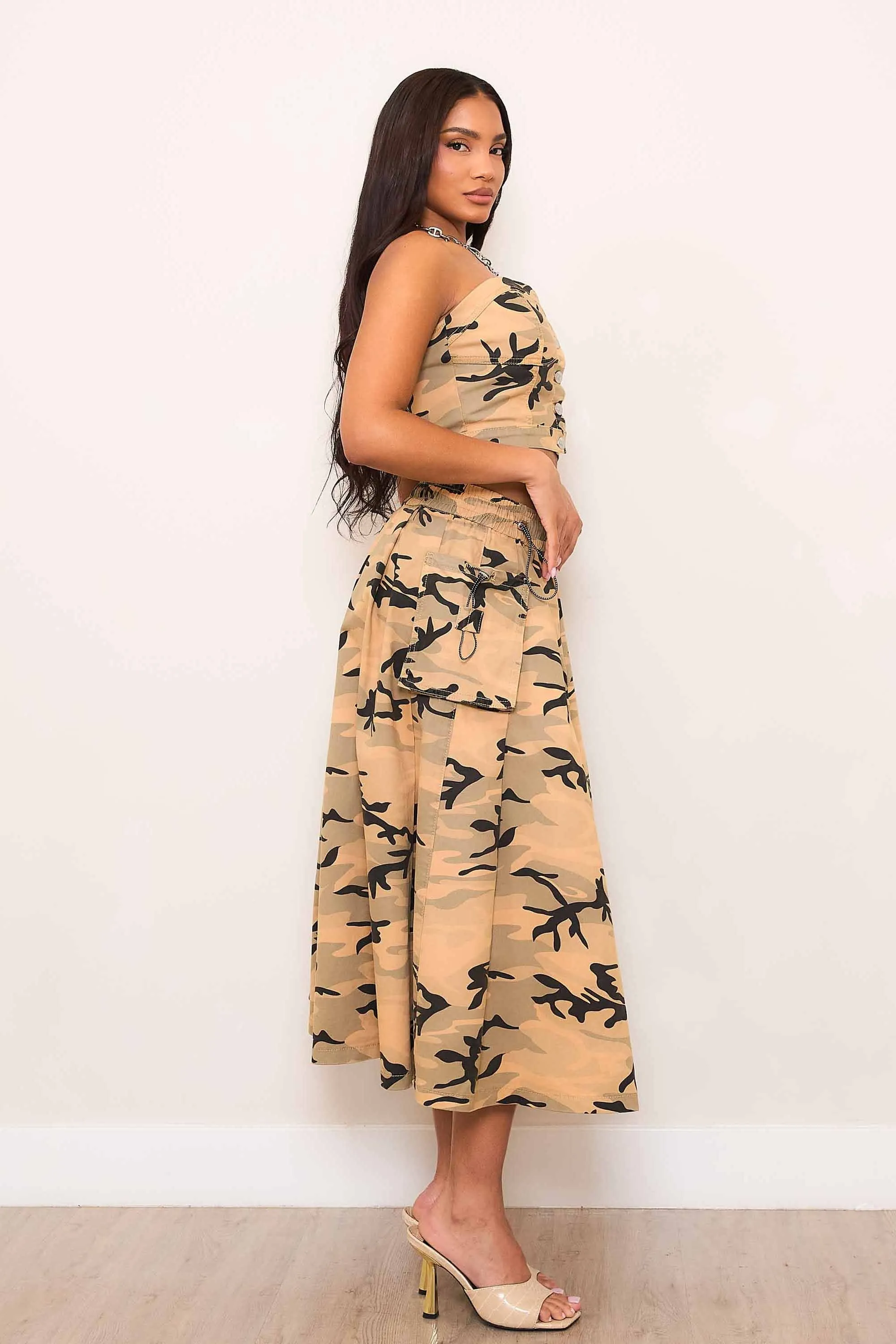 Camo Midi Skirt