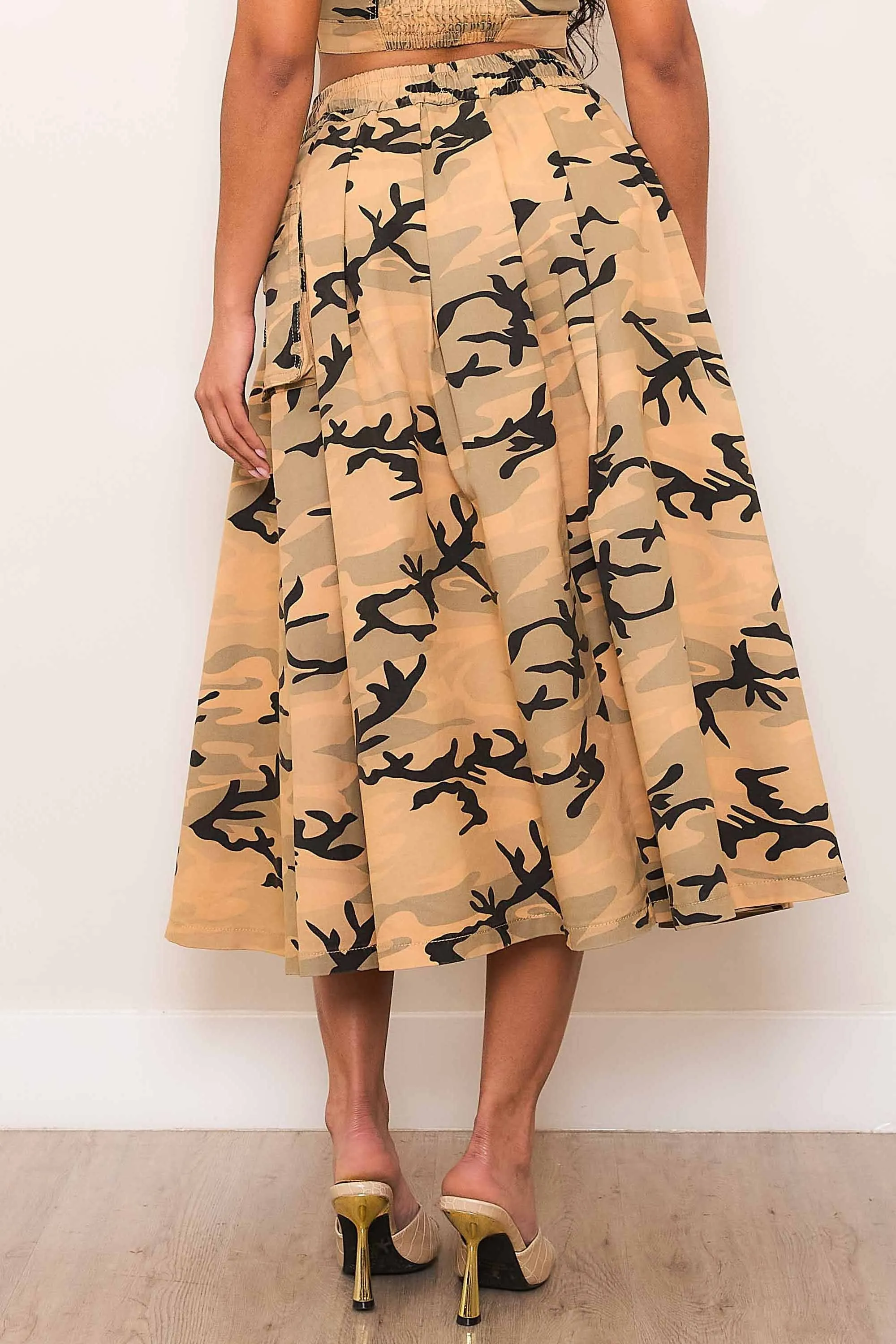Camo Midi Skirt