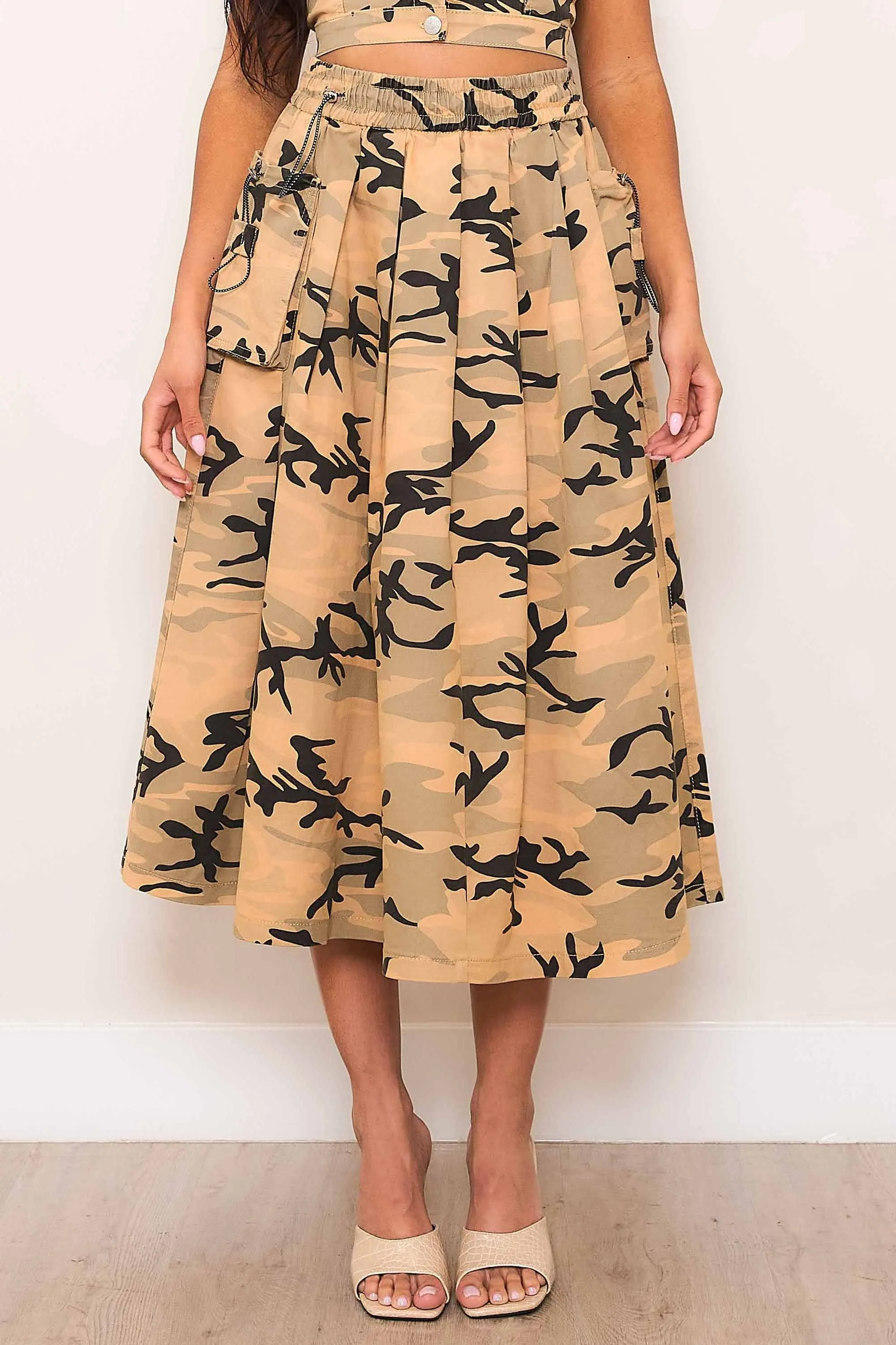 Camo Midi Skirt