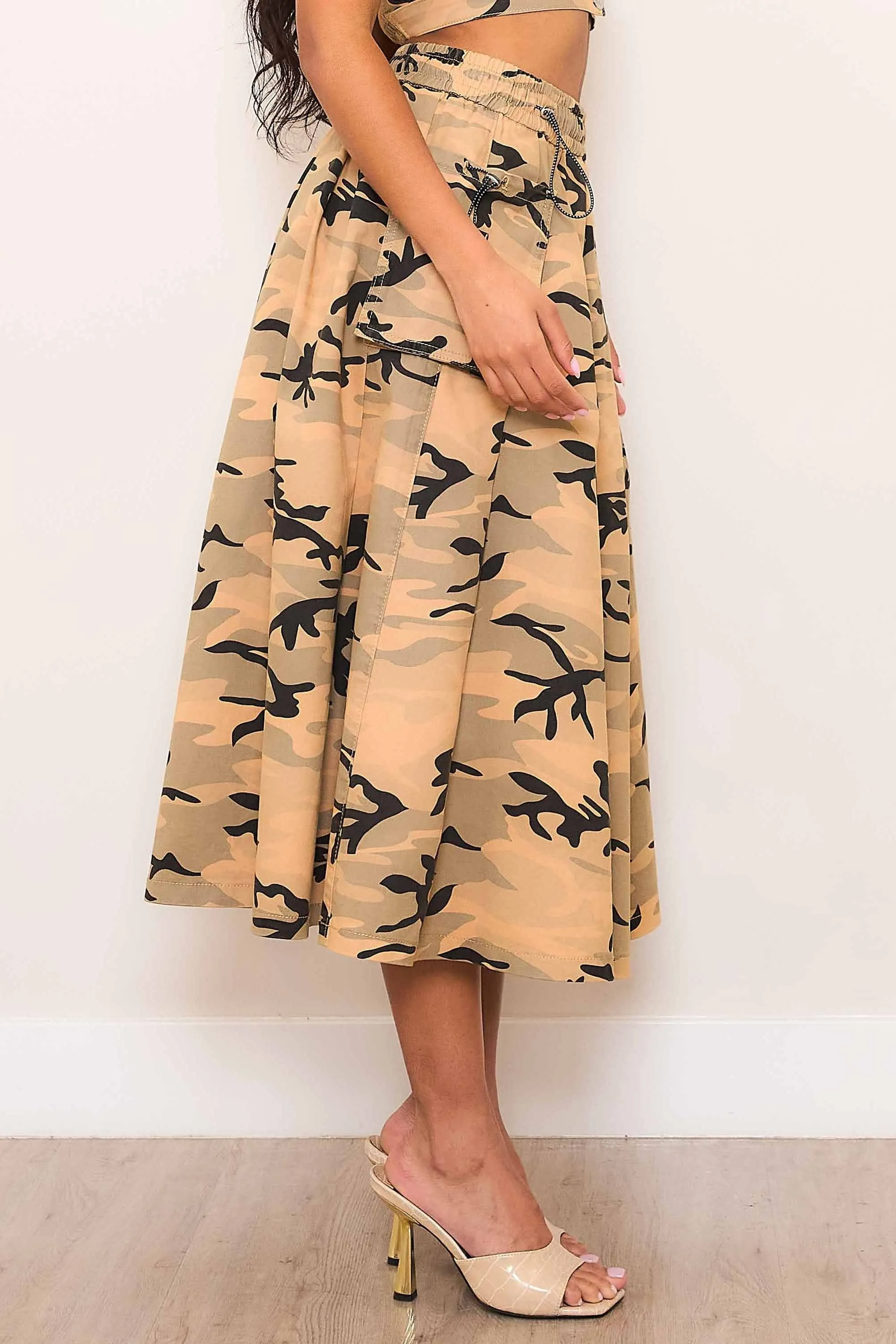Camo Midi Skirt