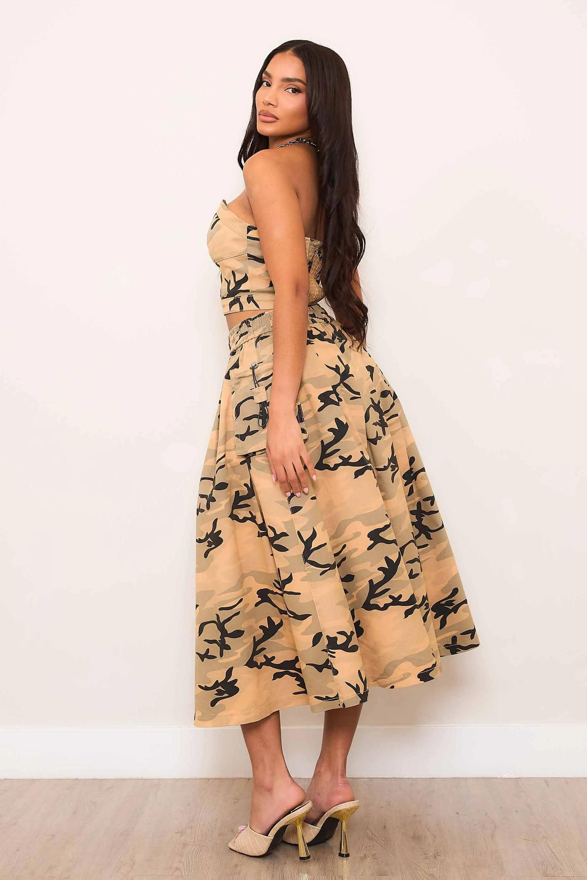 Camo Midi Skirt