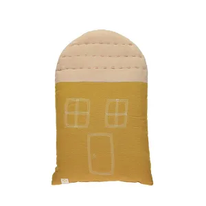 Camomile London Midi House Cushion – Ochre/Pearl Pink
