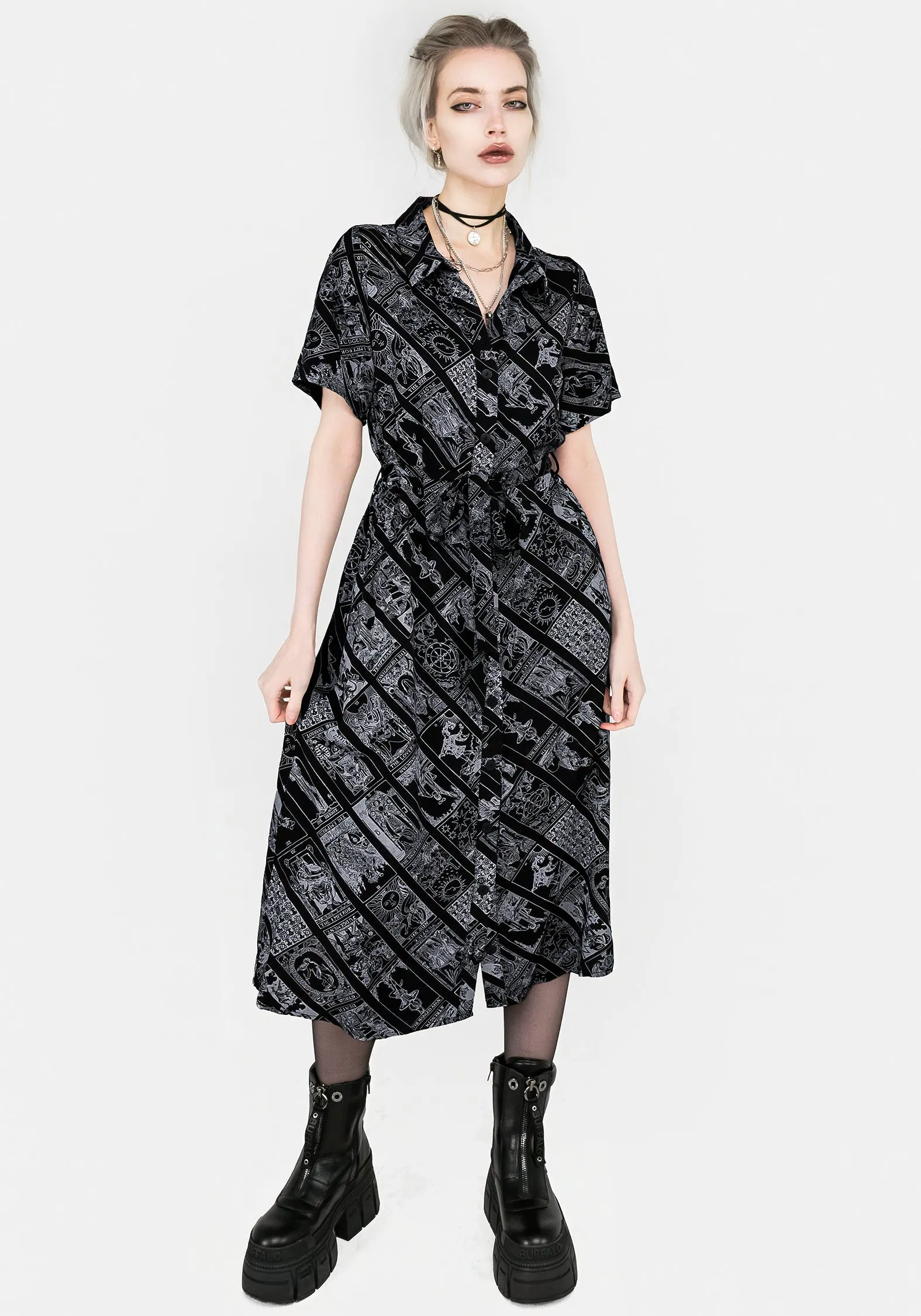 Cartomancy Midi Shirt Dress