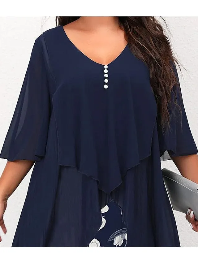 Casual Plus Size Floral Dress