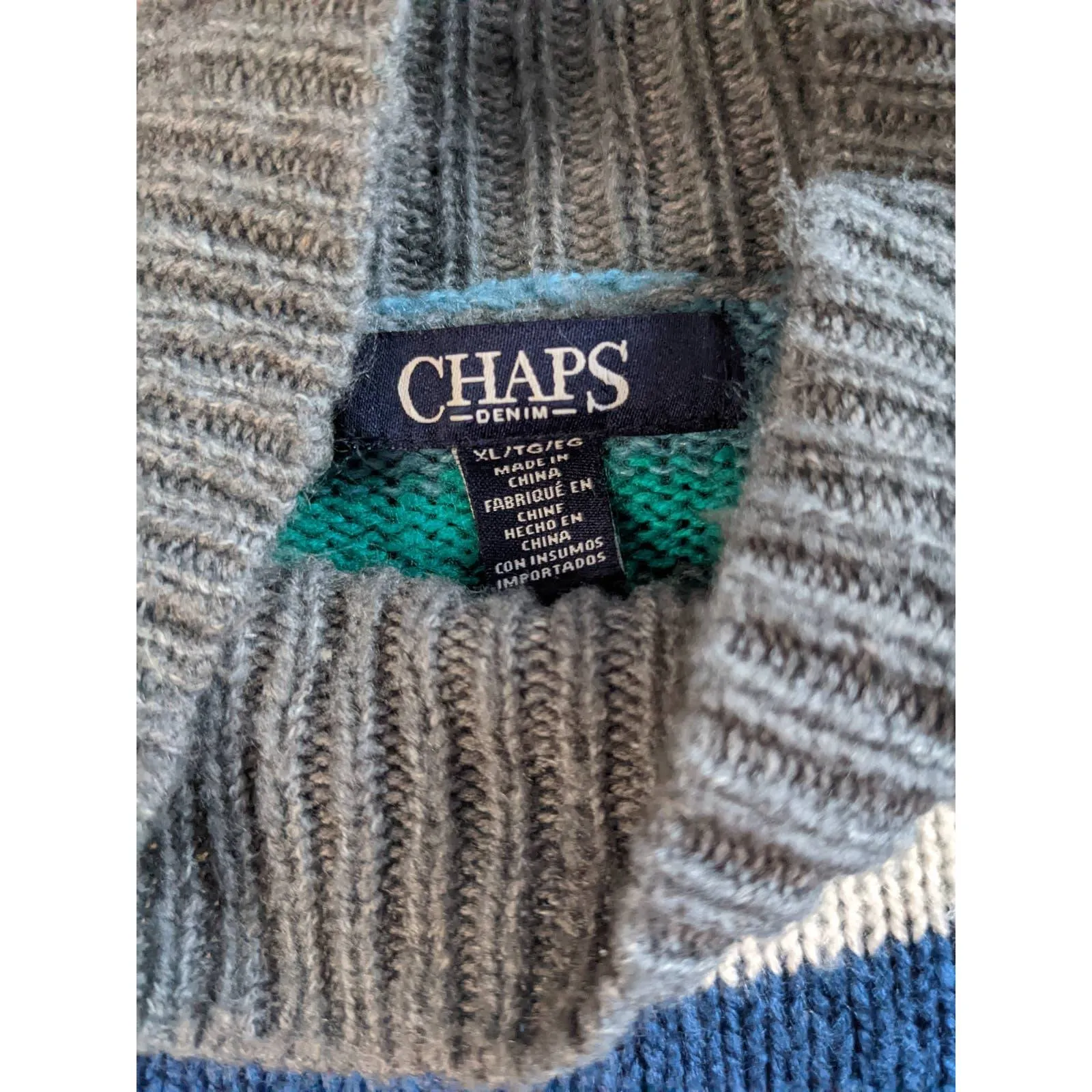 Chaps Denim Womens Pullover Sweater Size XL
