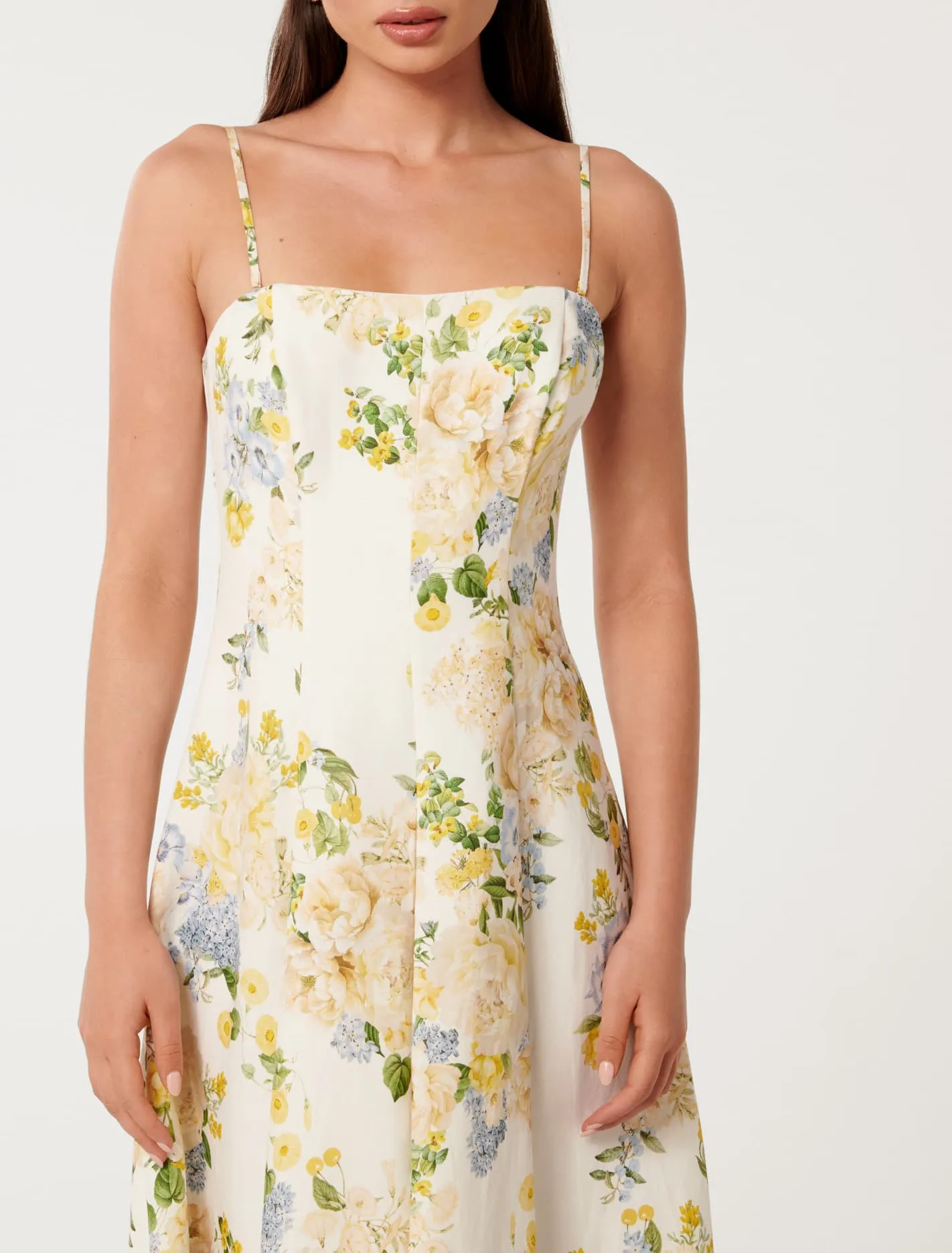 Charlotte Strapless Printed Midi Dress