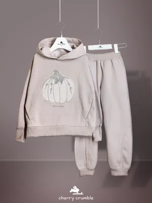 Cherry Crumble Unisex Light Grey Regular Length Solid Top & Bottom Set