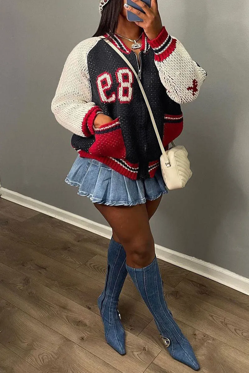 CI746 Knitted Jacket Sweater