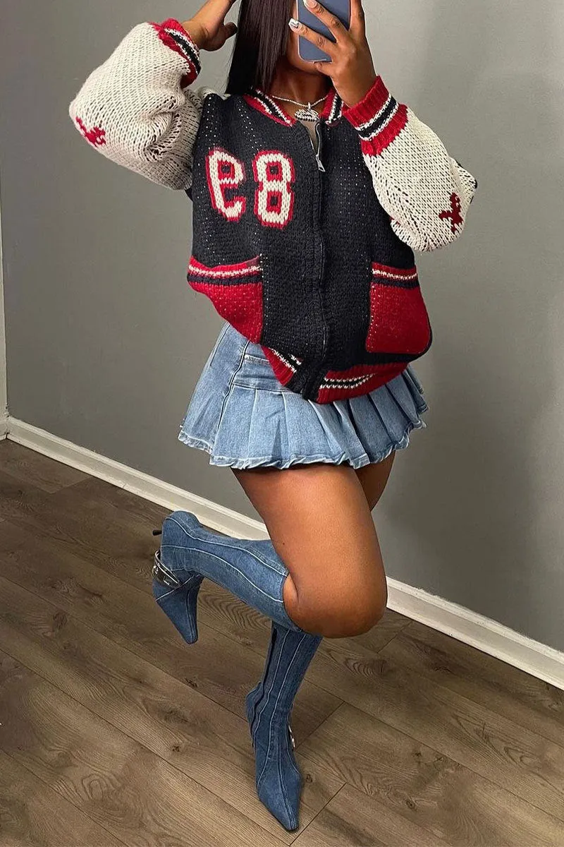 CI746 Knitted Jacket Sweater