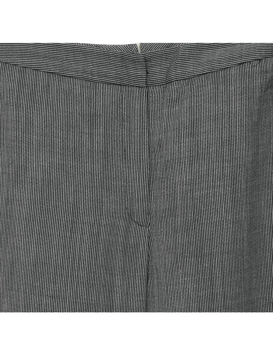 Classic Black & White Patterned Trousers - W28 L31