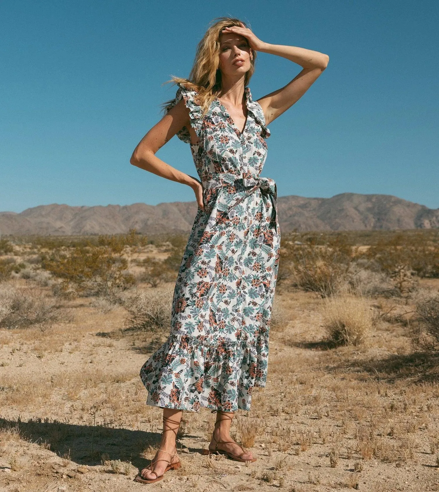 Cleobella Noricel Ankle Dress Marimonte Print