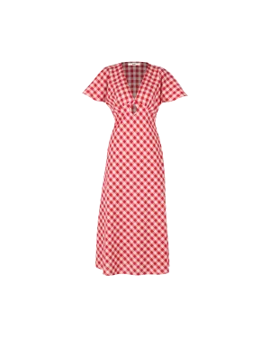 CLOVER MIDI DRESS RED GINGHAM