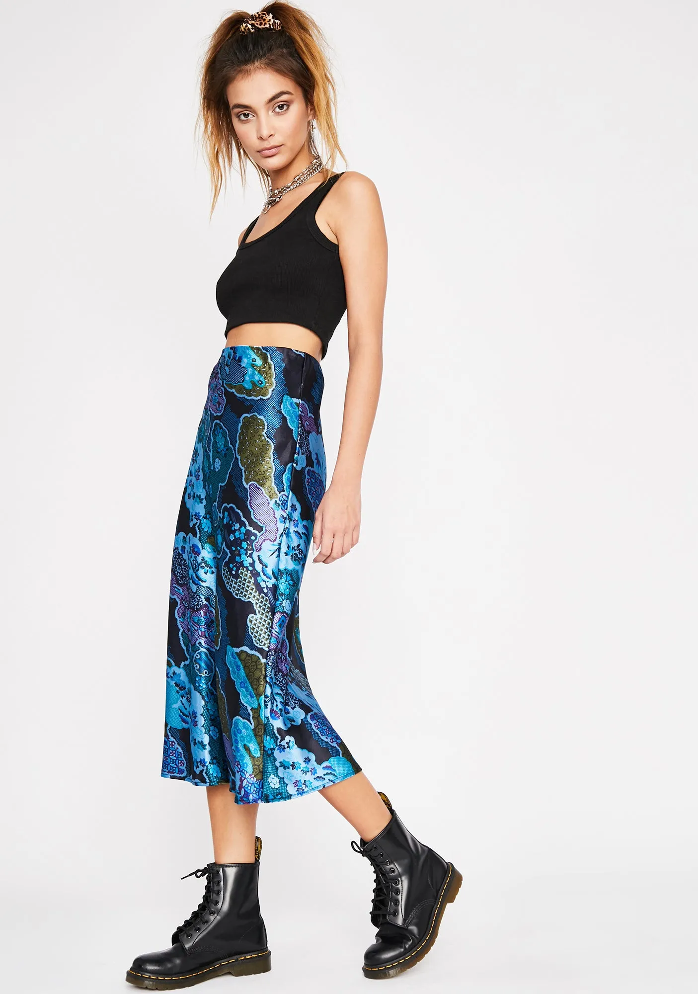 Cobalt Luxury Level Satin Skirt