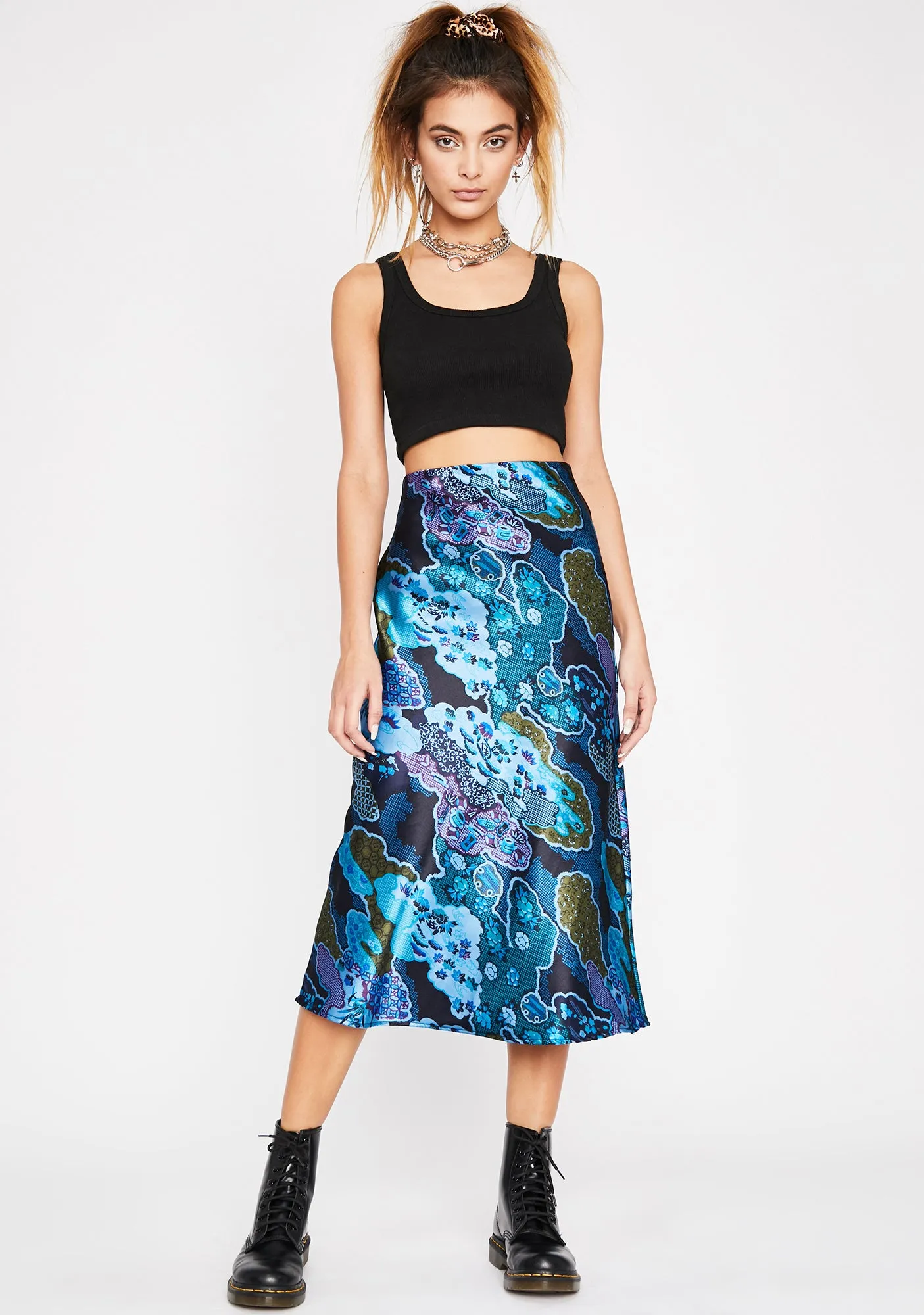 Cobalt Luxury Level Satin Skirt