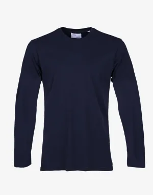 Colorful Standard - Classic Organic LS Tee Navy Blue - T-shirt manches longues bleu marine en coton biologique