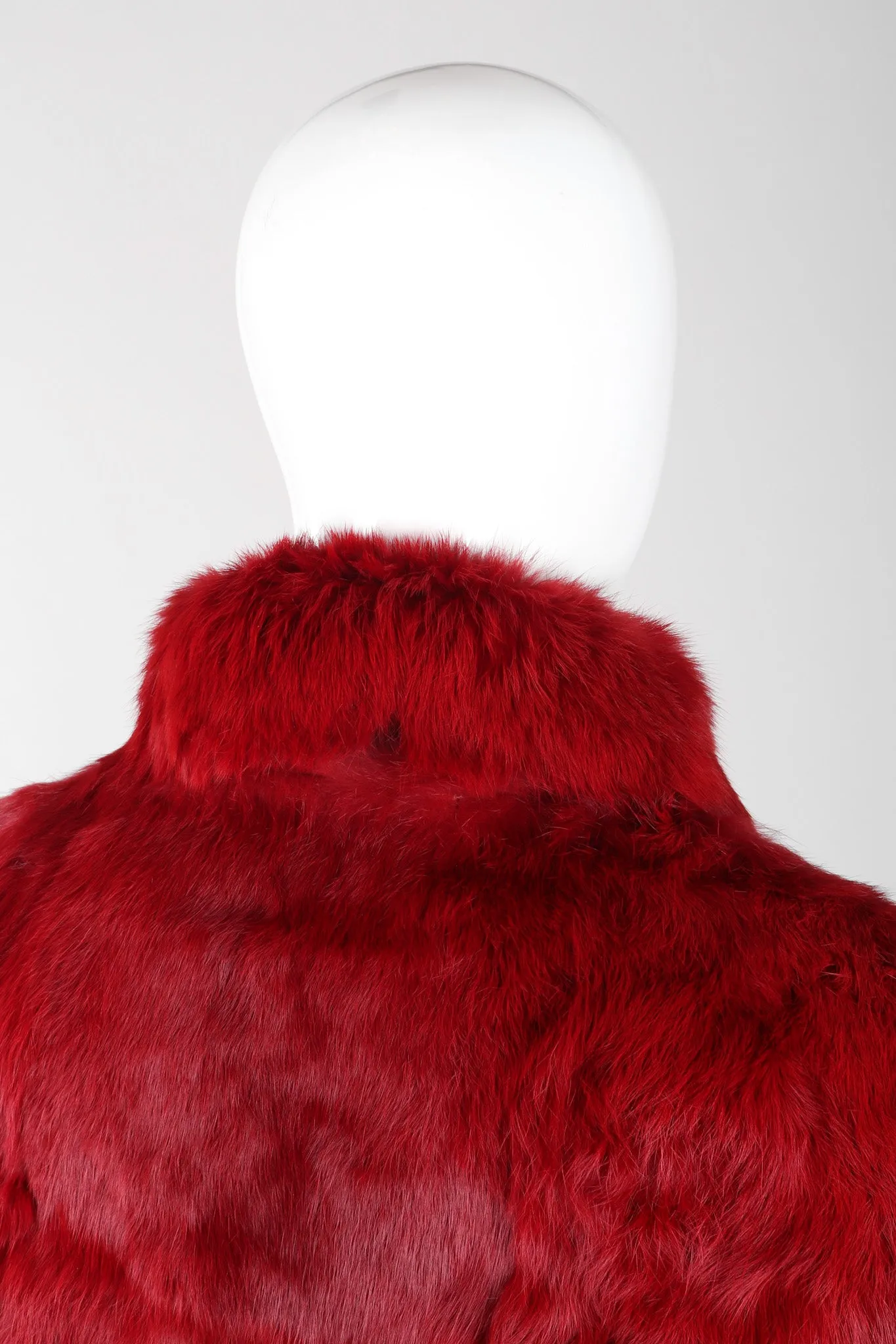 Contrast Trim Fur Coat