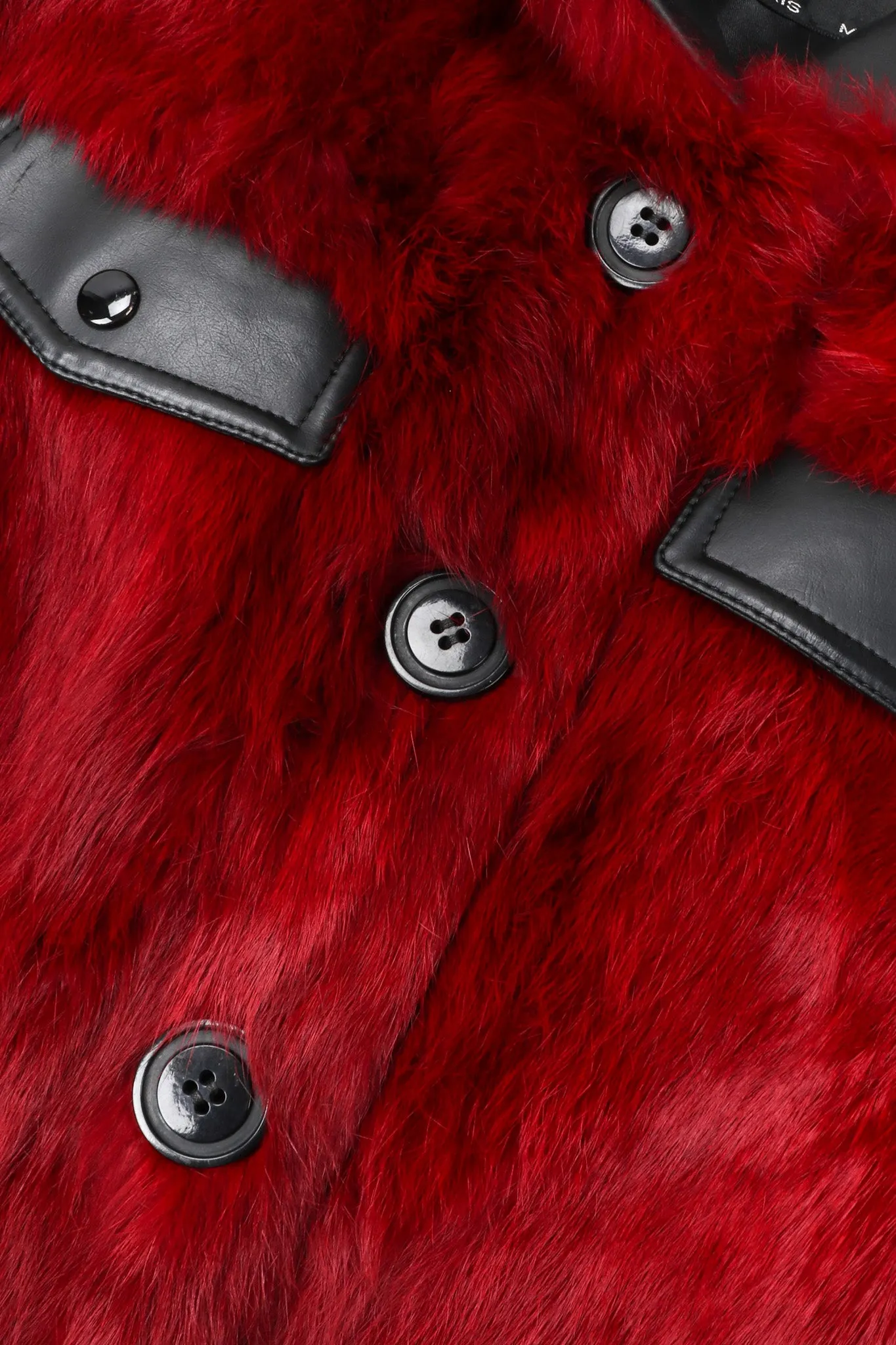 Contrast Trim Fur Coat