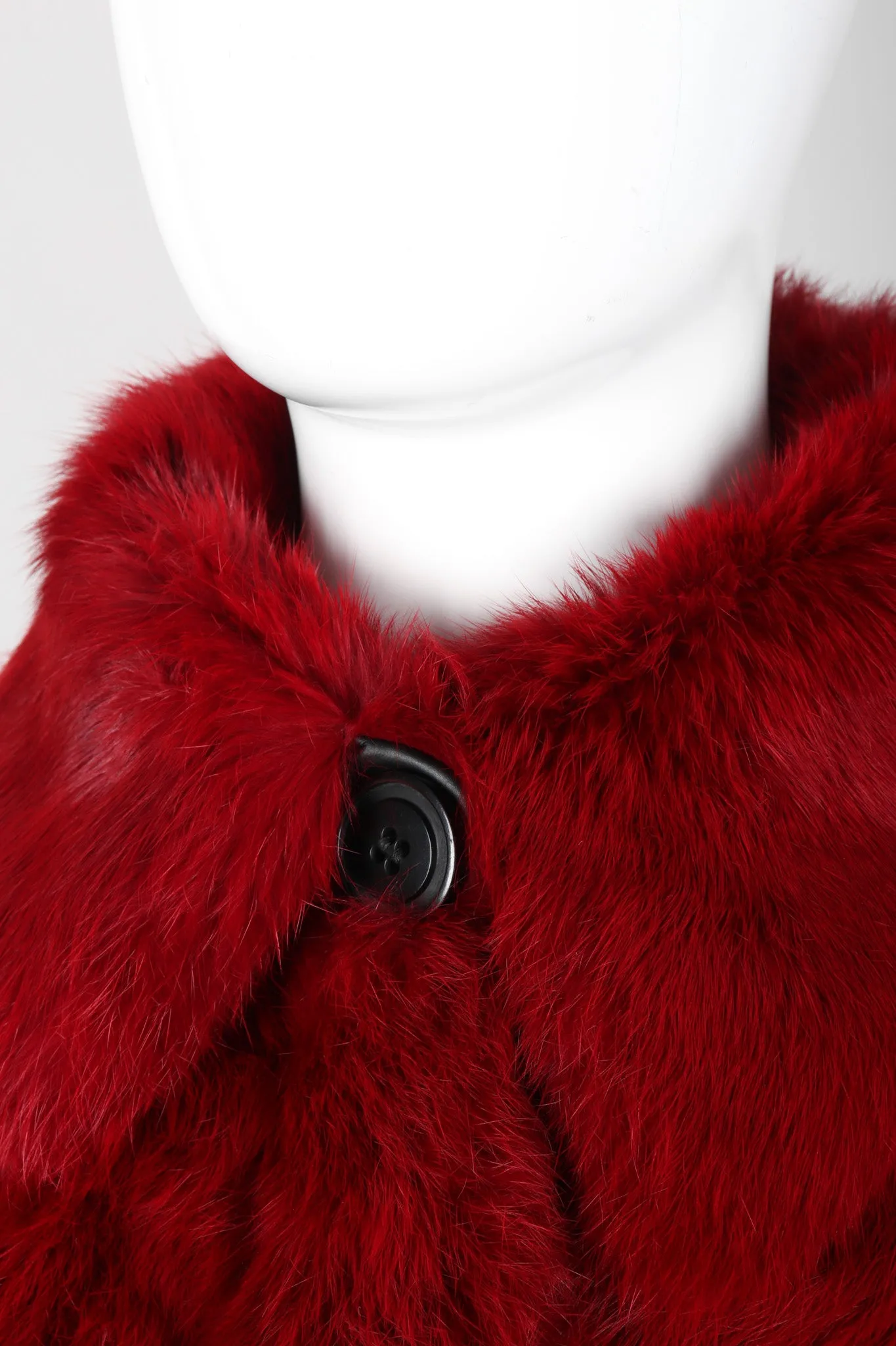 Contrast Trim Fur Coat