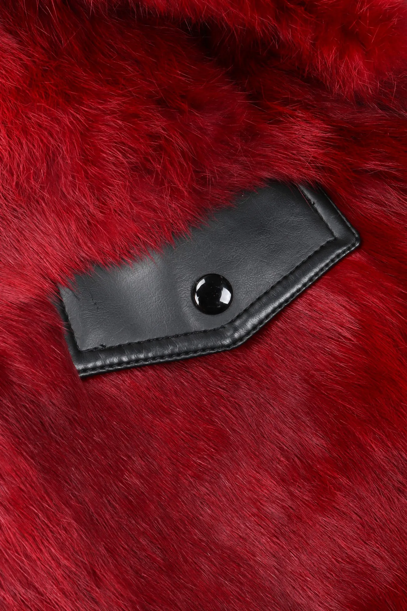 Contrast Trim Fur Coat