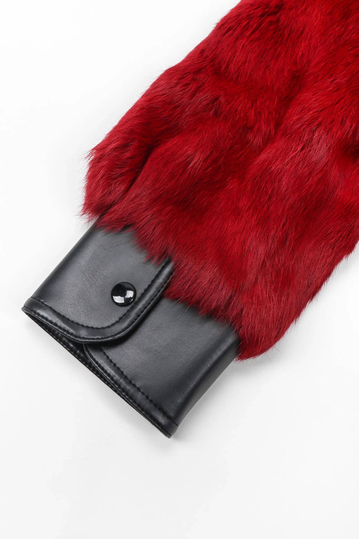 Contrast Trim Fur Coat