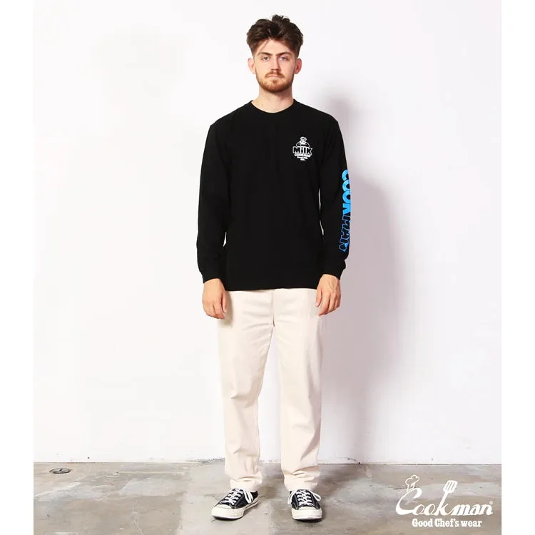 Cookman Long Sleeve T-shirts - Milk : Black