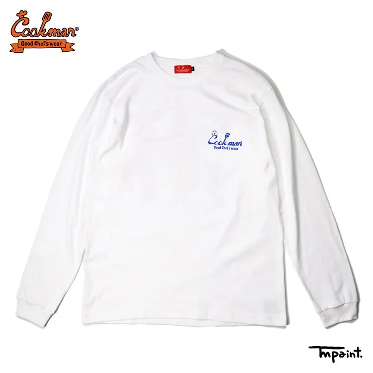 Cookman Long Sleeve T-shirts - TM Paint Hot Dog : White