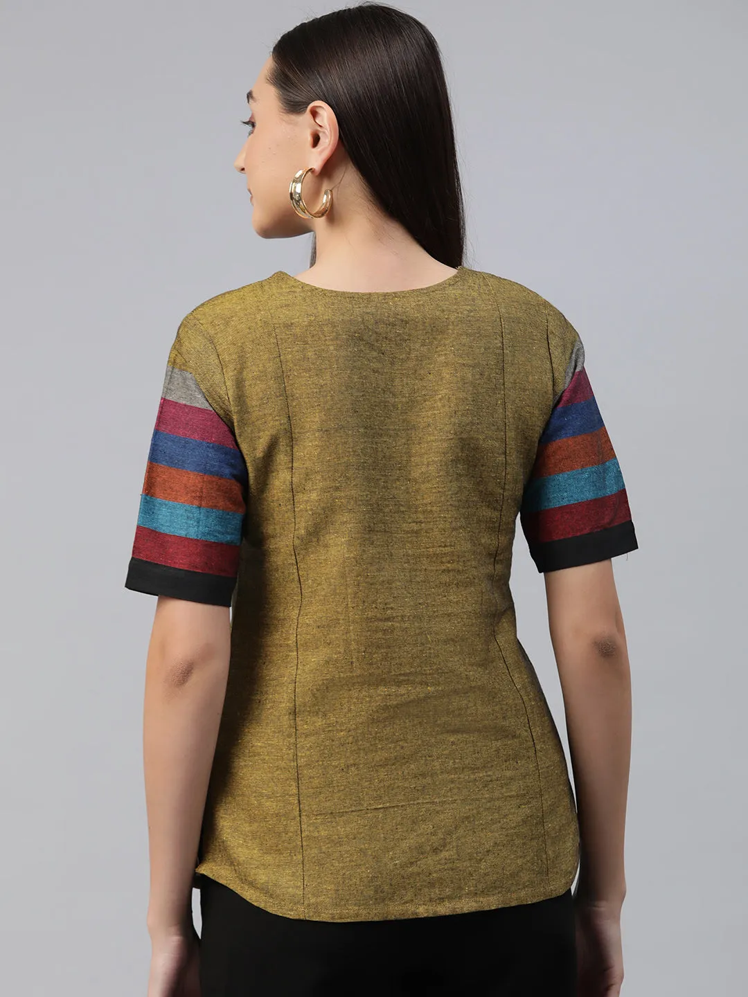 Cottinfab Floral Embroidered Cotton Top