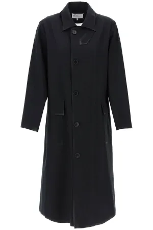 COTTON COAT WITH LAMINATED TRIM DETAILS