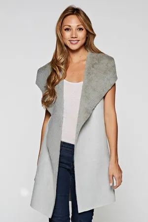 Cozy Sleeveless Vegan Suede Vest