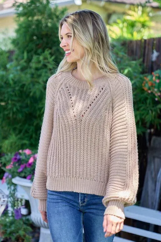 Cozy Winter Day Taupe Sweater