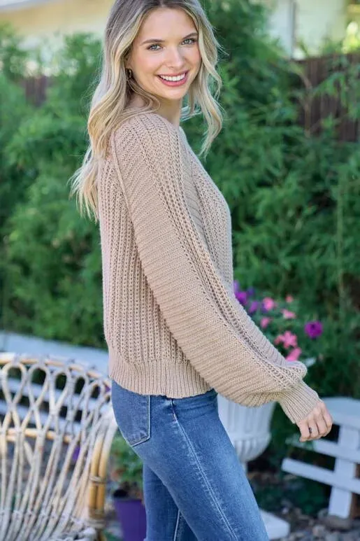 Cozy Winter Day Taupe Sweater