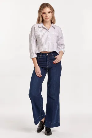 Cropped Arianna Top- Blank Paper