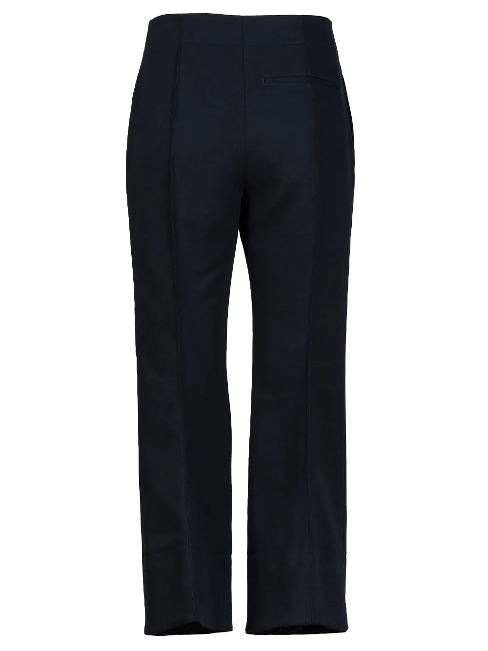 Curved shape cotton canvas trousers