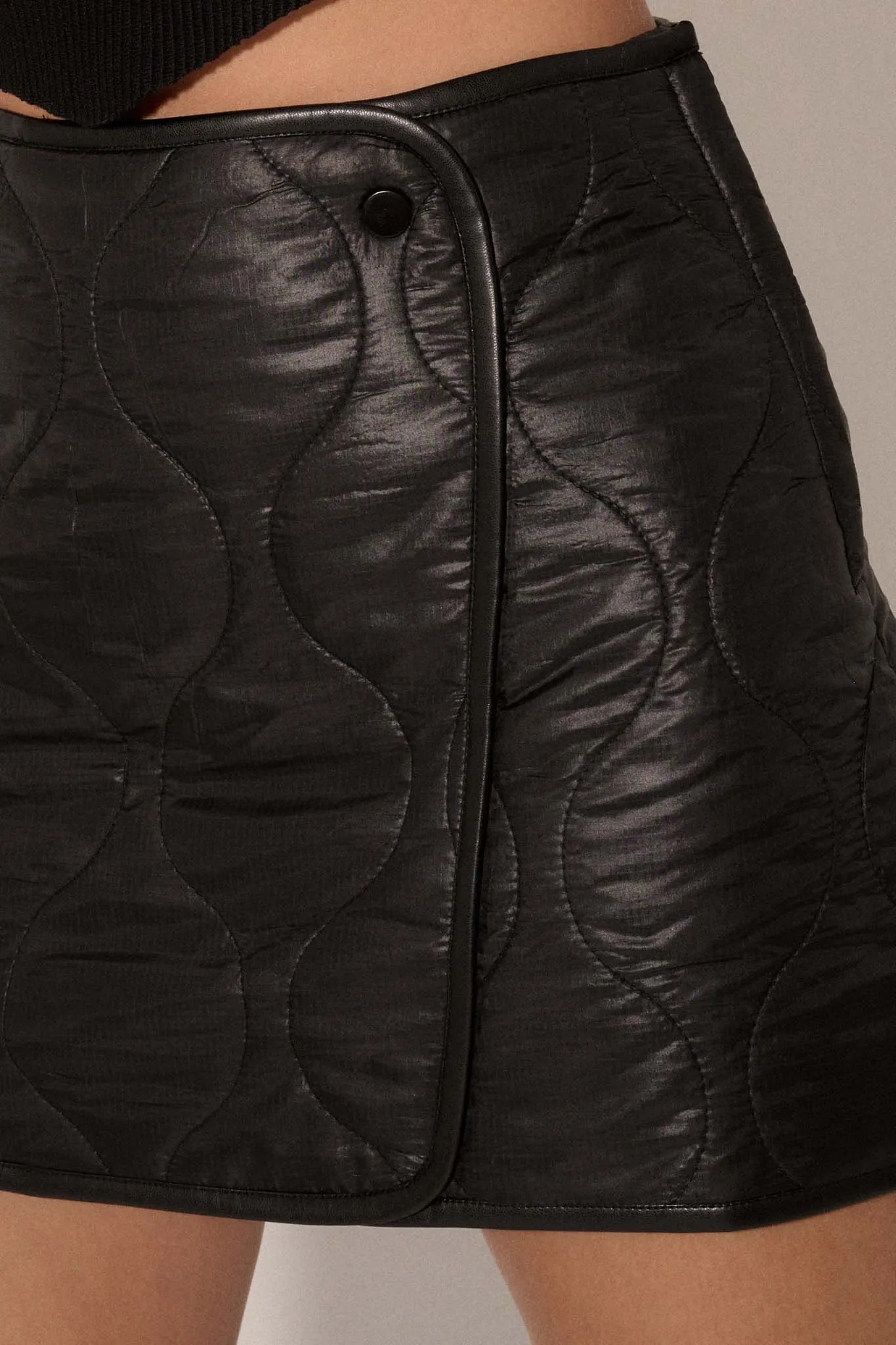 Dangerous Curves Quilted Vegan Leather Mini Skirt