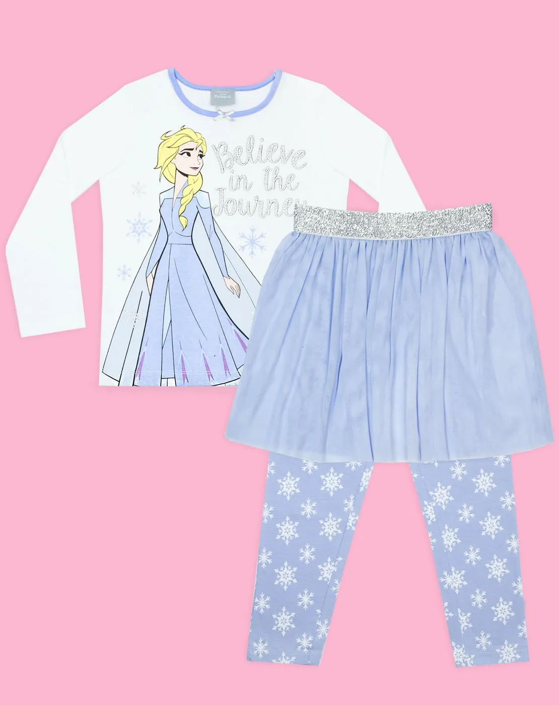 Disney Frozen 2 Girl’s “Believe in the Journey”  Queen Elsa Pyjamas & Tutu Set