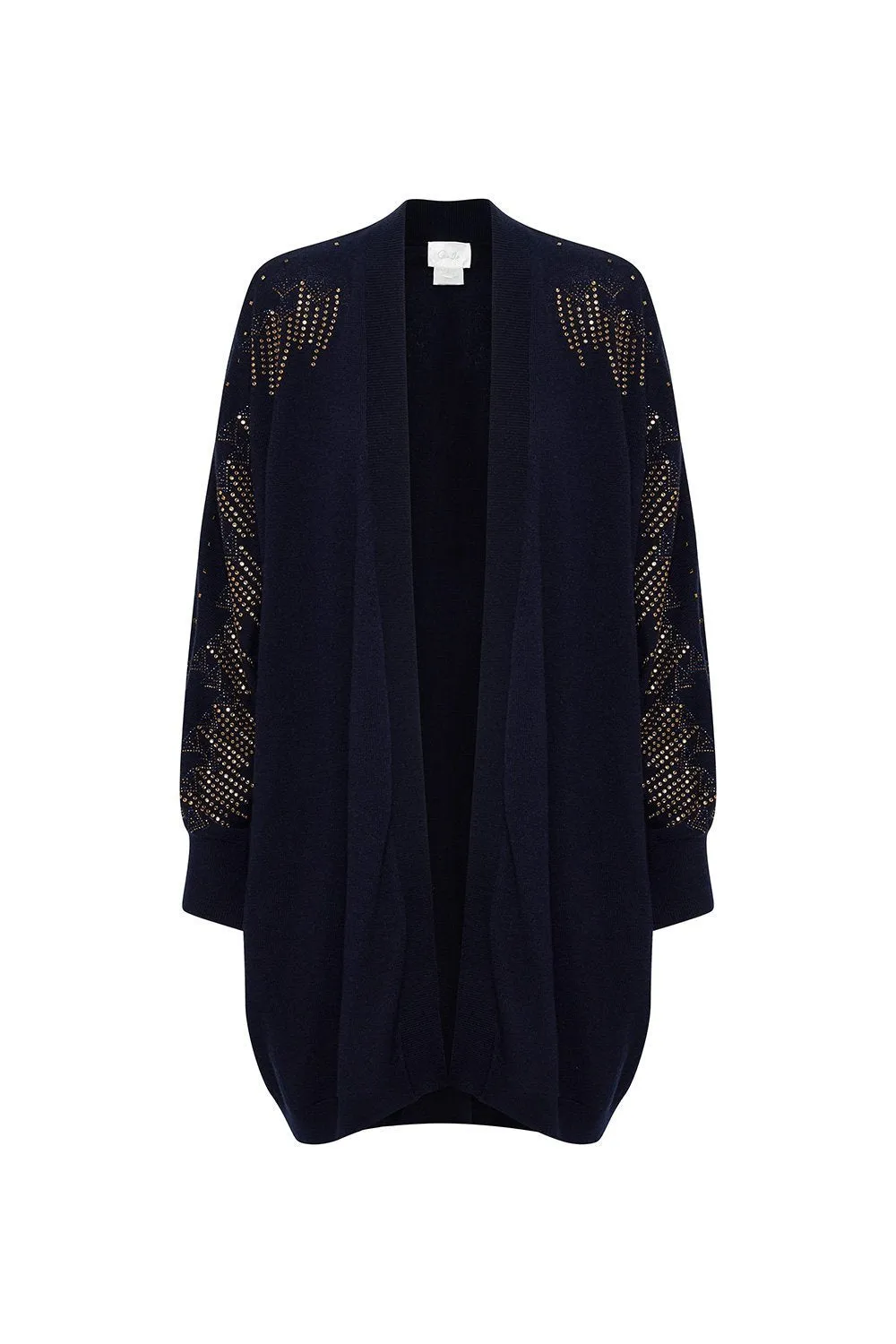 DOLMAN SHOULDER PAD CARDIGAN LUXE NAVY