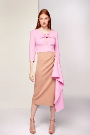 Double-Toned Fitted Midi Dress