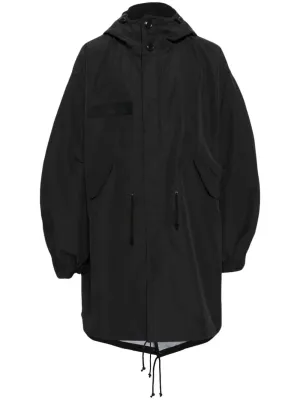 Drop-Shoulder Hooded Parka Coat