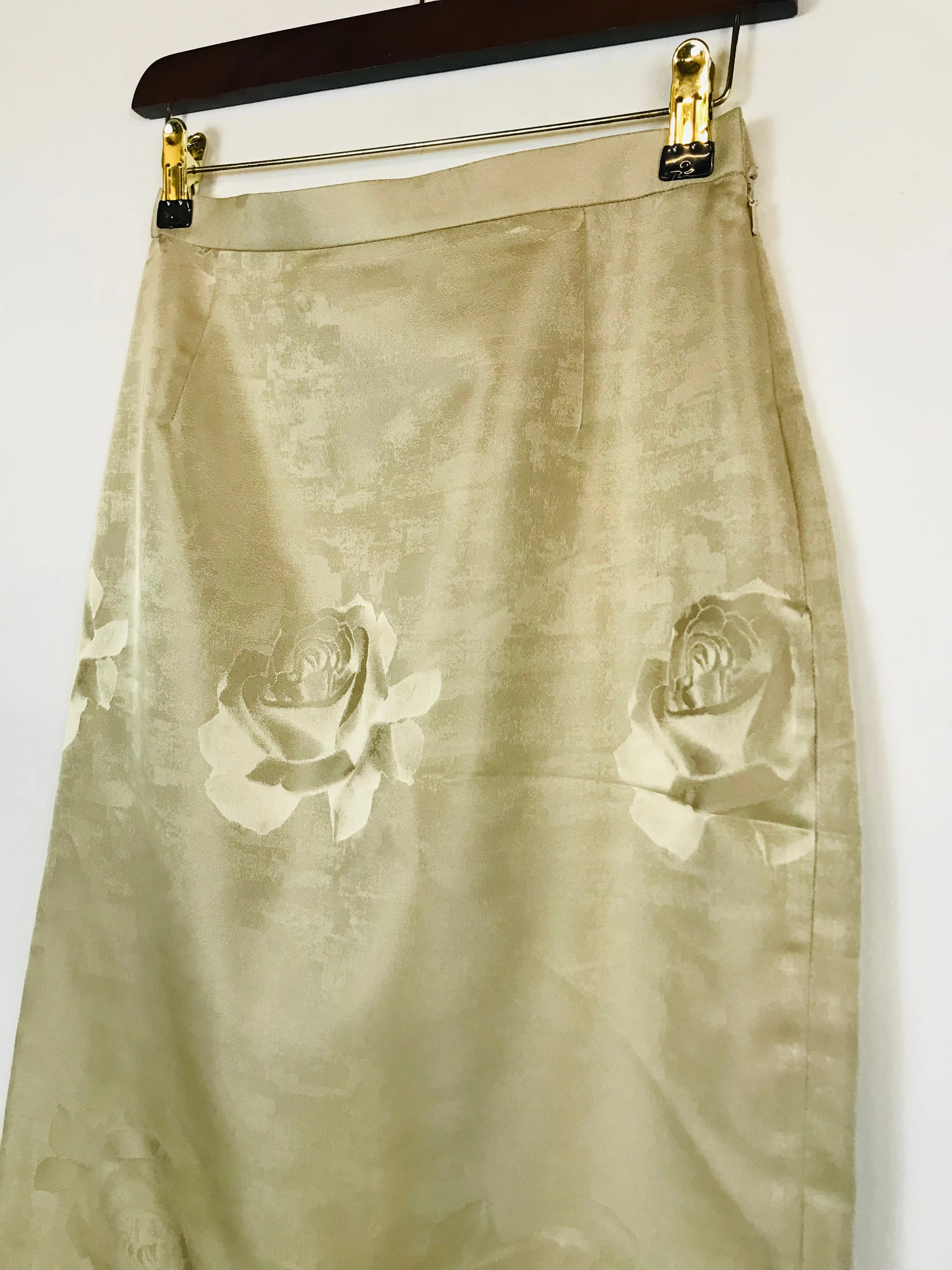 Dusk Frank Usher Women's Floral Smart Midi Skirt | UK10 | Beige