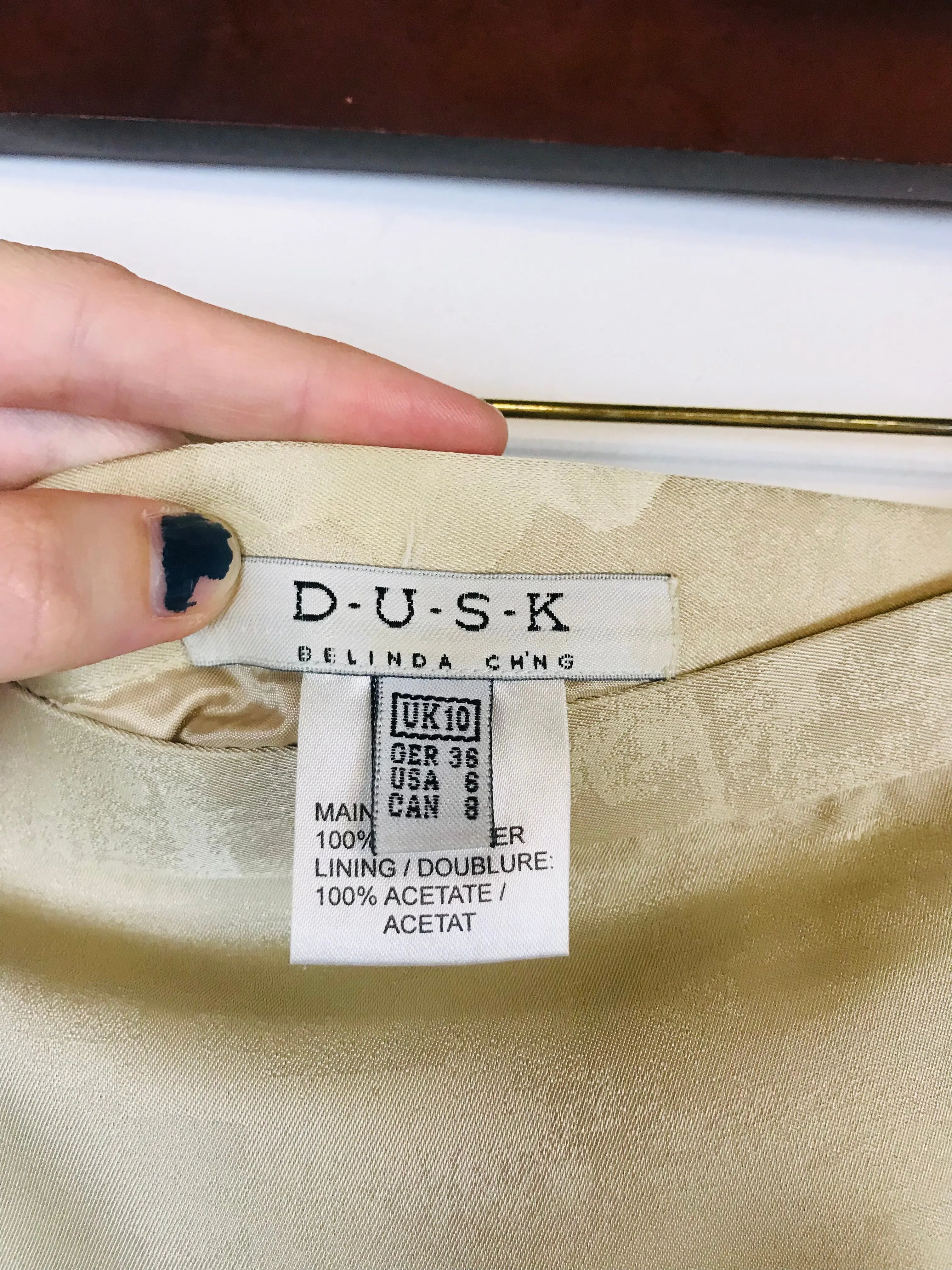 Dusk Frank Usher Women's Floral Smart Midi Skirt | UK10 | Beige