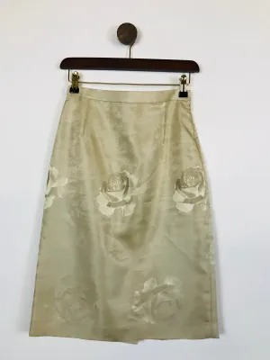 Dusk Frank Usher Women's Floral Smart Midi Skirt | UK10 | Beige