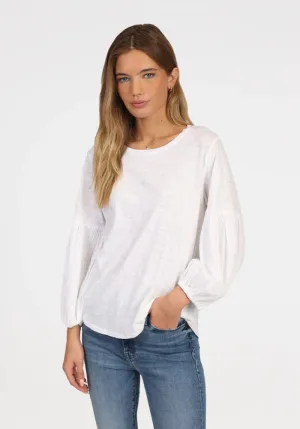 Dylan Cotton Slub with Roxy Gauze Sleeve Vintage White