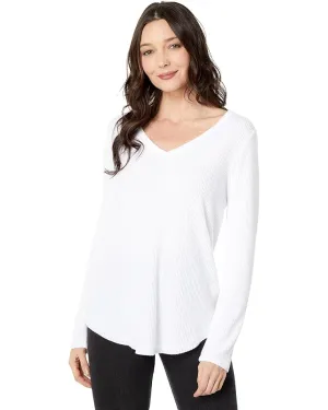Dylan Waffle Raglan V-Neck White