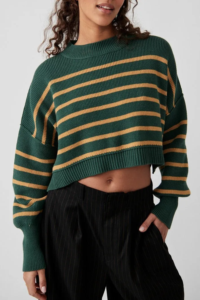Easy Street Stripe Crop Pullover