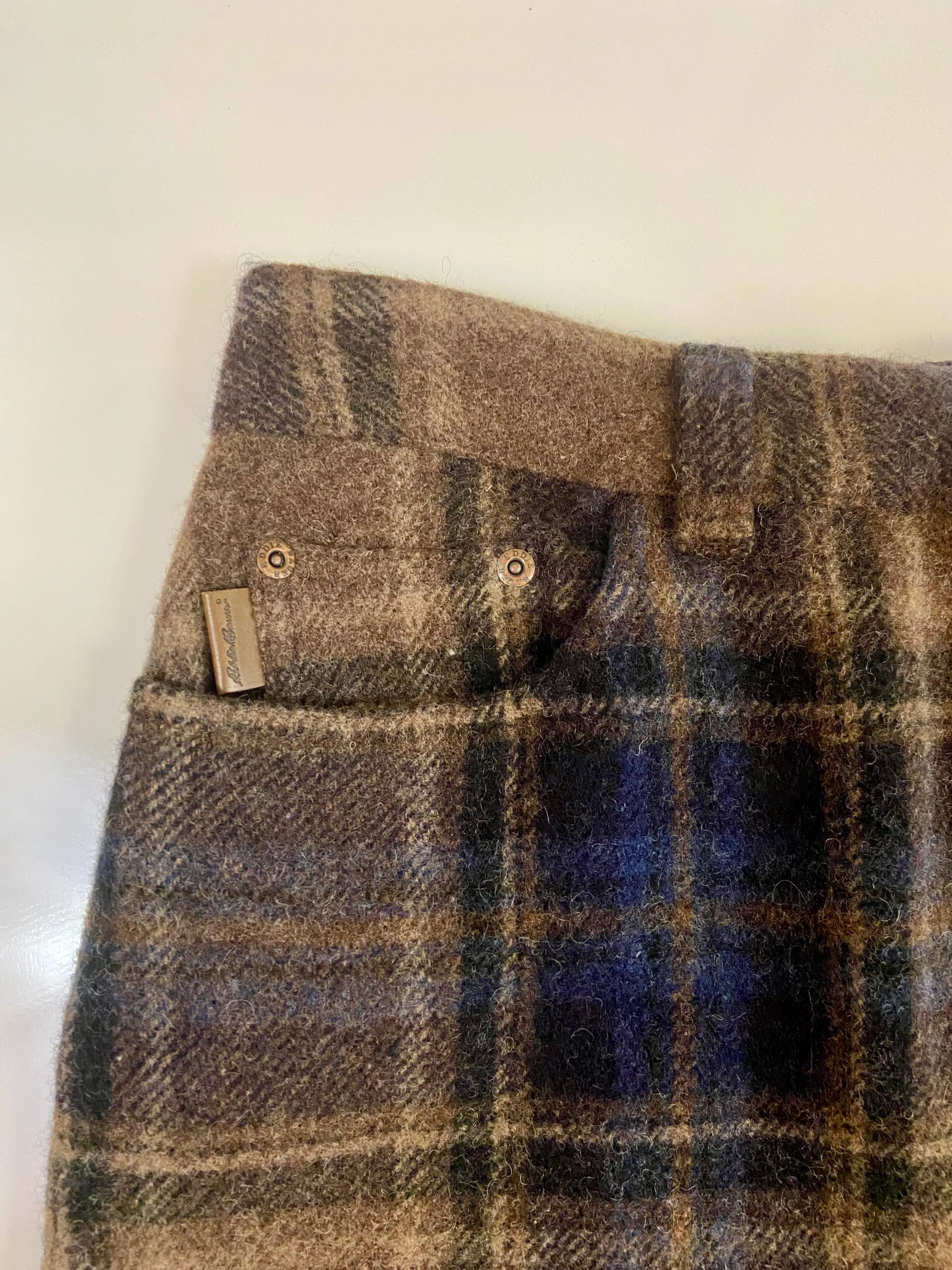 Eddie Bauer Plaid Wool Skirt